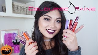 COLOURED RAINE MATTE LIP PAINT TRY ON amp SWATCHES  LIQUID LIPSTICK REVIEW [upl. by Feldman]