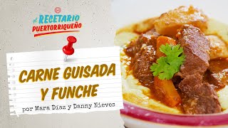 ¡Wow ¡CARNE GUISADA Y FUNCHE ft Mara Díaz y Danny Nieves  El Recetario Puertorriqueño [upl. by Everick]