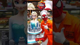 Brawlstar Rank 33 💪 prison Cake 🍰🍰 spiderman elsa marvel brawlstars [upl. by Aretak]