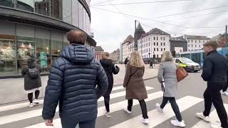 Oslo Norway City Streets People and Tram Public Domain Footage RoyaltyFree [upl. by Minda]