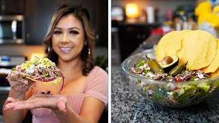 How To Make TOSTADAS DE SALPICÓN  MEXICAN SHREDDED BEEF SALAD [upl. by Iek]