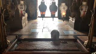 The anointing stone of Jesus in the holy sepulchre in jerusalem [upl. by Peria161]