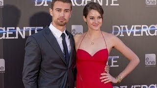 Theo James And Shailene Woodley 2014  Divergent Premiere Madrid Spain [upl. by Sadira]