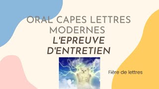 Capes Lettres  Lépreuve orale dentretien [upl. by Leesa]