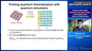 Wenwei Ho Quantum ManyBody Dynamics in the Age of Noisy IntermediateScale Quantum NISQ Devices [upl. by Asyral]