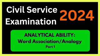 2024 CIVIL SERVICE EXAM l Analytical Ability Word Association Mock Test Part 1 [upl. by Stimson]