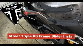 Installing Frame Sliders On My 2024 Triumph Street Triple RS [upl. by Tdnaltroc508]