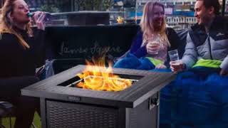 TACKLIFE Propane Fire Pit Table 28 Inch 50000 BTU AutoIgnition Gas Fire Pit Table with Cover [upl. by Nalat51]