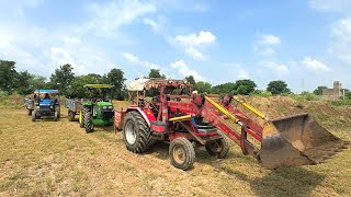 Mahindra Arjun 605 Loader Loaded 2 Tractor With Trolley In Mud John Deere 4wd and Sonalika Di35 [upl. by Sadira195]