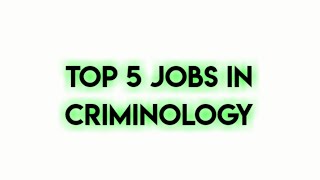 Criminology jobs  career in criminology  jobs in Criminology major  Criminology [upl. by Esekram]