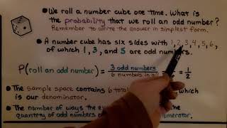 7th Grade Math 131b Calculating Theoretical Probability of Simple Events [upl. by Aenat591]