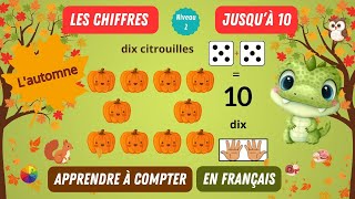 AUTOMNE  Leçon  Apprendre les chiffres et à compter en français jusquà 10 Niveau 2 avec Ali [upl. by Nadabus]