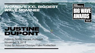 Justine Dupont at Nazaré 1  2019 Womens Biggest Wave Nominee  WSL Big Wave Awards [upl. by Lawley335]