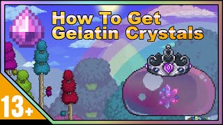 Terraria How To Get Gelatin Crystal  How To Spawn Slime Queen 14 Journeys End [upl. by Yllak285]