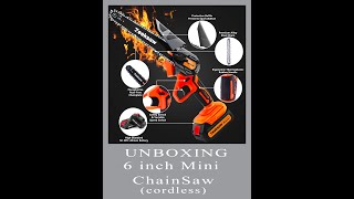 UNBOXING 6 inch Mini Lightweight Cordless Versatile and Powerful Handy Chainsaw  Zeeksaw [upl. by Seravart]