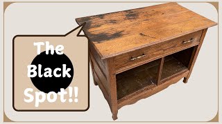 Removing a Black Stain in Wood Antique Wash Stand Furniture Flip [upl. by Yerac980]