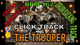 The Trooper by Iron Maiden Drum Backing Track BPM 162 [upl. by Fantasia]