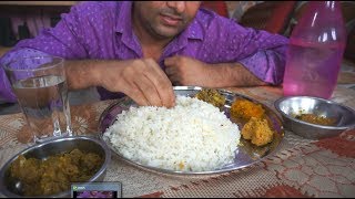 Eating show with sound  eating 4 items vorta with mutton curry [upl. by Tavia724]