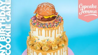 Epic stacked Burger Cake for our new Bleecker Burger collab  Cupcake Jemma [upl. by Hurst]