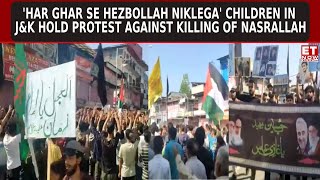 Mass Protests Erupt Over Hezbollah Leader Nasrallahs Killing  Children Join The Protest In JampK [upl. by Clea]