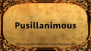 Use Pusillanimous in a Sentence [upl. by Cyrille]