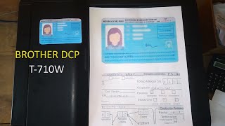 Impresora BROTHER DCP T710W Cómo sacar una copia ampliada de un documento de identidad DNI a 198 [upl. by Epilif]