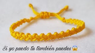 TUTORIAL DE COMO HACER PULSERAS SENCILLAS EN MACRAME  FACIL Y RAPIDO  DIY 2018 [upl. by Kile433]