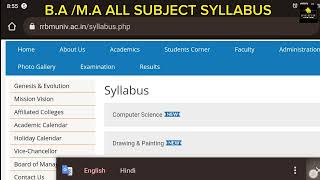 BA SYLLABUSMATSYA UNIVERSITY SYLLABUSBA 1ST YEAR 2ND YEAR 3RD YEAR SYLLABUSBA MODEL PAPER [upl. by Arytas]