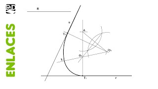 Enlazar dos rectas con dos arcos dado el radio de una de ellas y un punto de tangencia  Enlaces [upl. by Farnsworth]