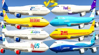 GTA V Every Boeing 747 Cargo Airplanes VS Every Jet Airplanes Best Longer Crash and Fail Compilation [upl. by Ekard]