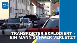 Handwerker will Transporter starten – Explosion zerstört Fahrzeug [upl. by Suiremed]