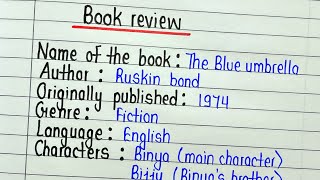 Book review writing  How to write a book review in english  The blue umbrella book review [upl. by Nehpets]