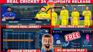 🤯Rc 24 Mega New Update🔥  IPL In Quick Match  New features 250 real face amp real jersey Licence❤ [upl. by Amek723]