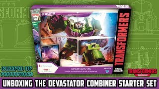 UNBOXING THE TRANSFORMERS TCG  DEVASTATOR STARTER BOX [upl. by Jonas106]