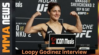 Loopy Godinez on Virna Jandiroba matchup at UFC Atlantic City [upl. by Ennaeilsel531]