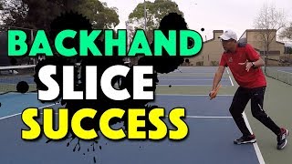 Backhand Slice Success  How To Hit A Great Pickleball Backhand Slice [upl. by Lraep]