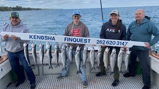 LAKE MICHIGAN SALMON FISHING CHARTER  FinQuest Sportfishing  Kenosha Wisconsin  May 2022 [upl. by Manon]