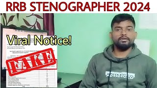 RRB STENO 202425 Vacancy  Railway Junior stenographer Notice  Viral notice Fake Baspirant [upl. by Aileme]