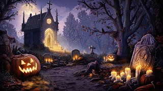 Haunted Graveyard Halloween Ambience with Spooky and Relaxing Sounds [upl. by Pete522]