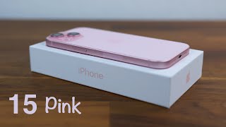 iPhone 15 Pink Unboxing with Light Pink Silicone Case [upl. by Zaob]