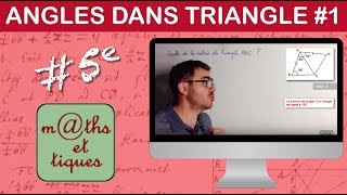 Calculer un angle dans un triangle 1  Cinquième [upl. by Enehpets]