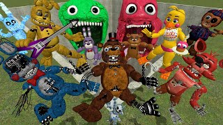 DETONATE MEGA PUNCH NEW FNAF Security Breach ALL NEW GLAMROCK ANIMATRONICS STATUES ON GMOD [upl. by Grishilde]