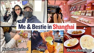 Walking and eating in Shanghai I Street food tacos dumplings and more [upl. by Tamar]