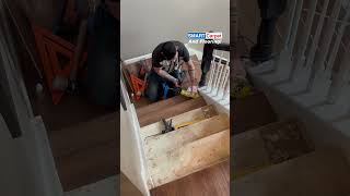 Stair tread installation here in New Jersey by SMART Carpet and Flooring lvp waterproofflooring [upl. by Iives]