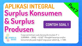 Aplikasi Integral Matematika Kelas 12 •Part 7 Surplus Konsumen dan Surplus Produsen Contoh Soal 1 [upl. by Eirrej346]