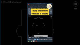 Trying REGIONUNION Command in AutoCAD shorts autocad cadcareer autocadd autocadtips [upl. by Neetsyrk115]