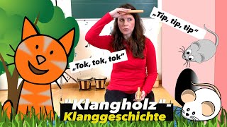 KLANGGESCHICHTE mit Klanghölzern  Maus • Katze  Für Kinder  Kita  Kindermusik  Floh im Ohr TV [upl. by Imoyik]