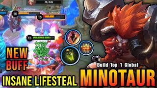 NEW BUFF OP Minotaur with New Item INSANE LIFESTEAL  Build Top 1 Global Minotaur  MLBB [upl. by Adaran]