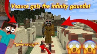 Vsauce gets the infinity gauntlet in minecraft [upl. by Katonah]