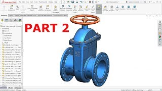 Solidworks tutorial  Design of Gate valve in Solidworks Part 2 [upl. by Hpesojnhoj]